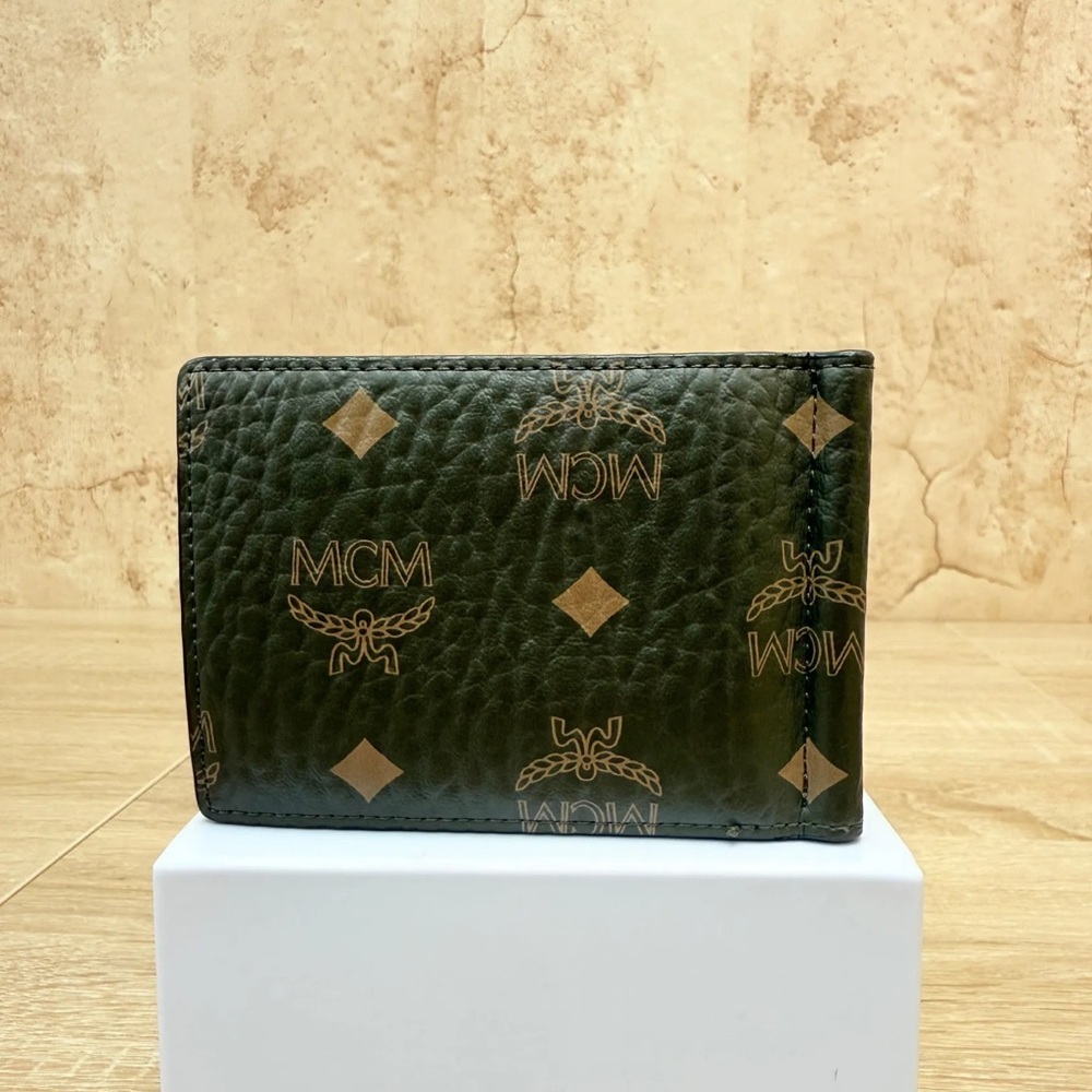 ❗️SOLD❗️MCM Green Leather Visetos Bifold with Money Clip - Picture 2 of 10